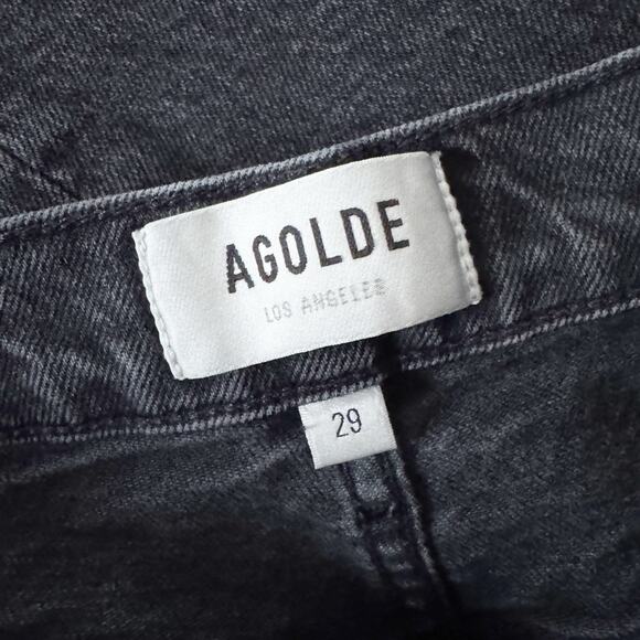 AGOLDE High Rise Riley Straight Leg Jeans Black 29 - Picture 10 of 12